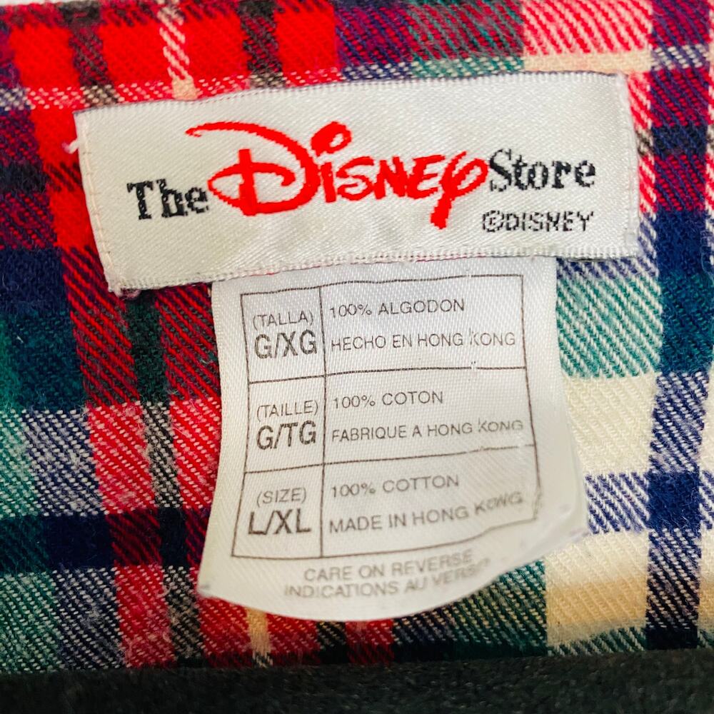 Vintage Disney Winnie the Pooh and Tiger Plaid Pajama Top Quarter Button L/XL - Picture 4 of 8